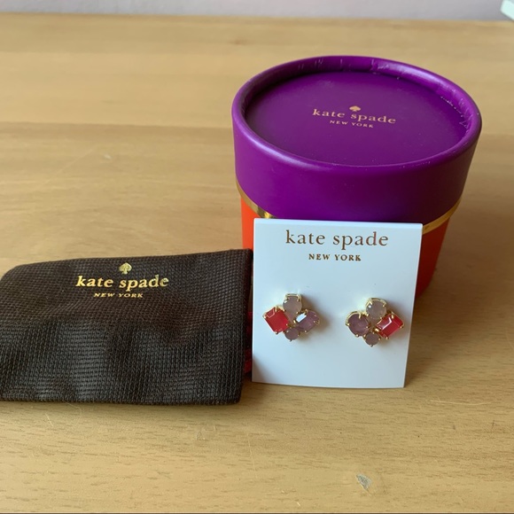 KATE SPADE PINK STONES EARRINGS,  BRAND NEW - Picture 12 of 16